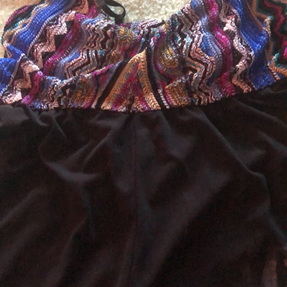 Cache maxi empire waist dress. lined, stretchy/size L/diagonal woven chevron - Picture 12 of 12